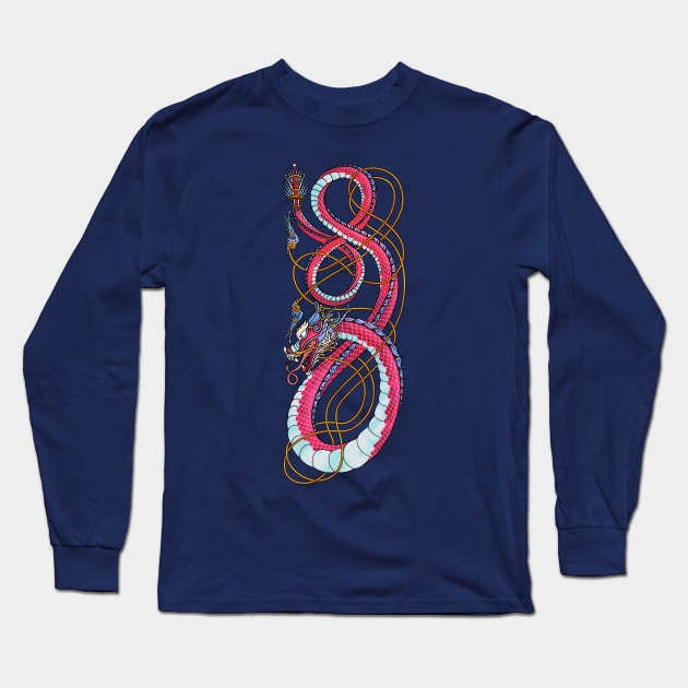 Nordic-Asian Dragon Long Sleeve T-Shirt by Art of Arklin